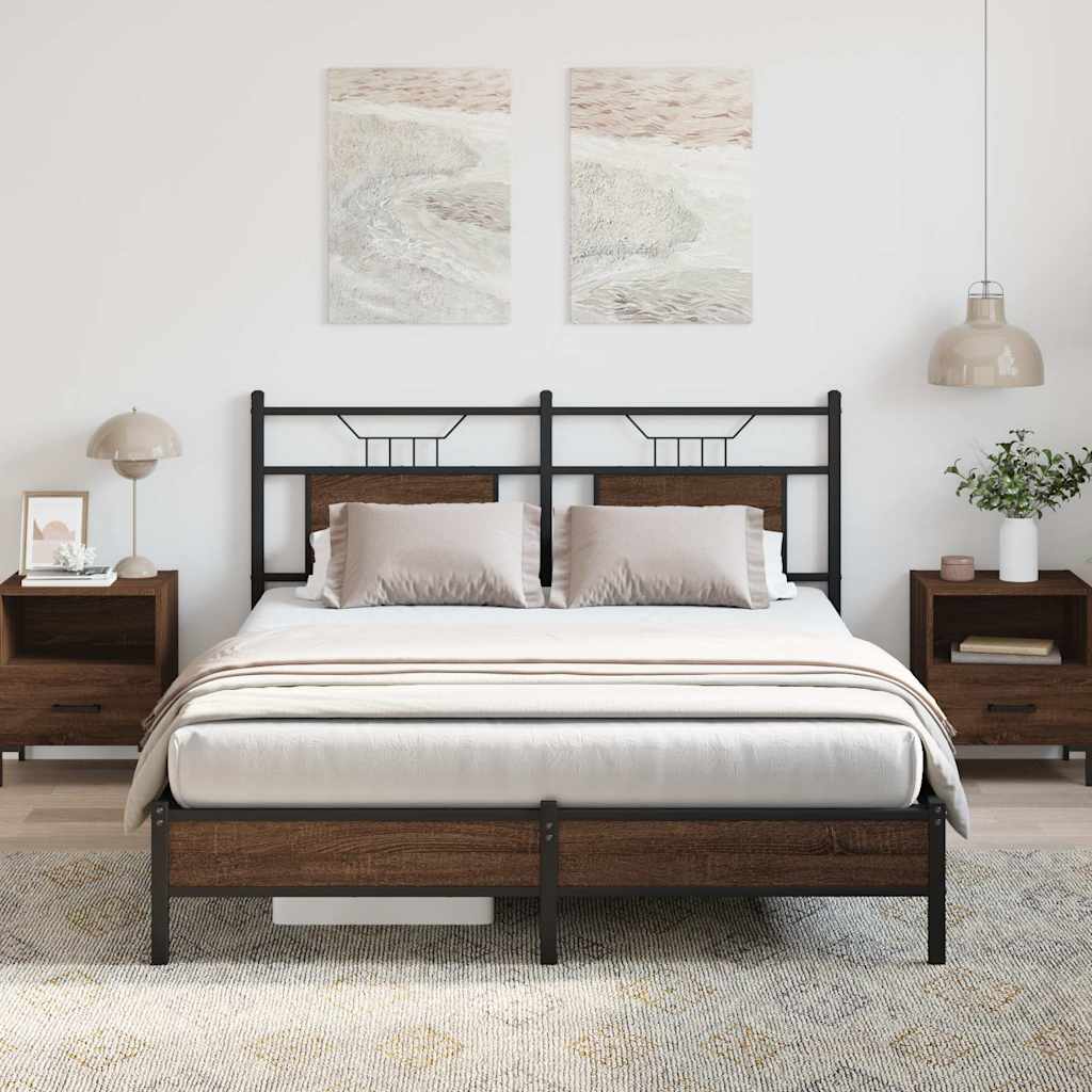 Cadre de lit sans matelas chêne marron 140x190 cm - XIOS