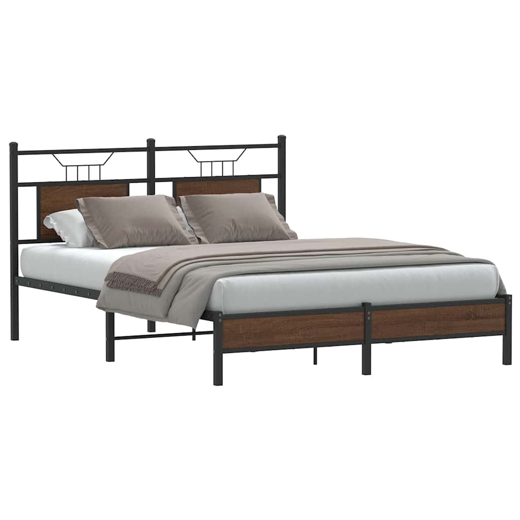 Cadre de lit sans matelas chêne marron 140x190 cm - XIOS