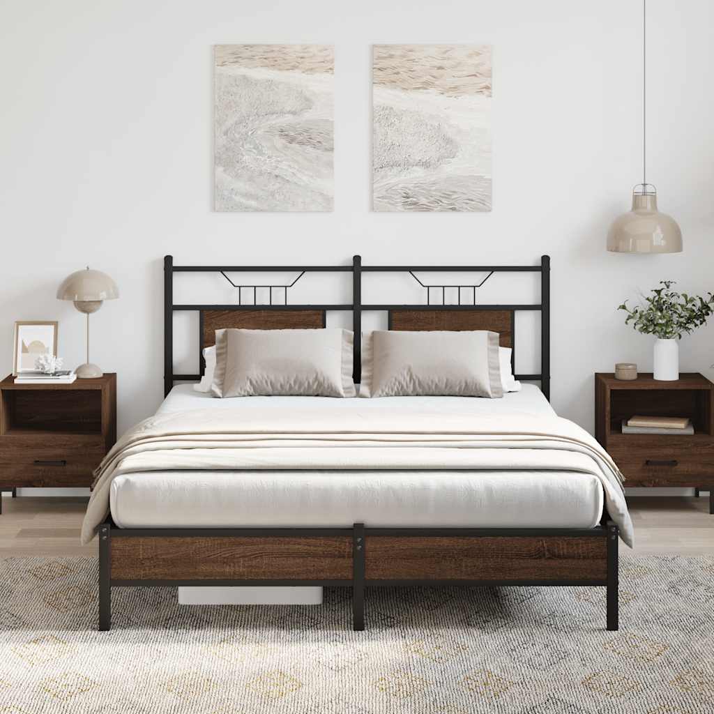 Cadre de lit sans matelas chêne marron 140x200 cm - XIOS