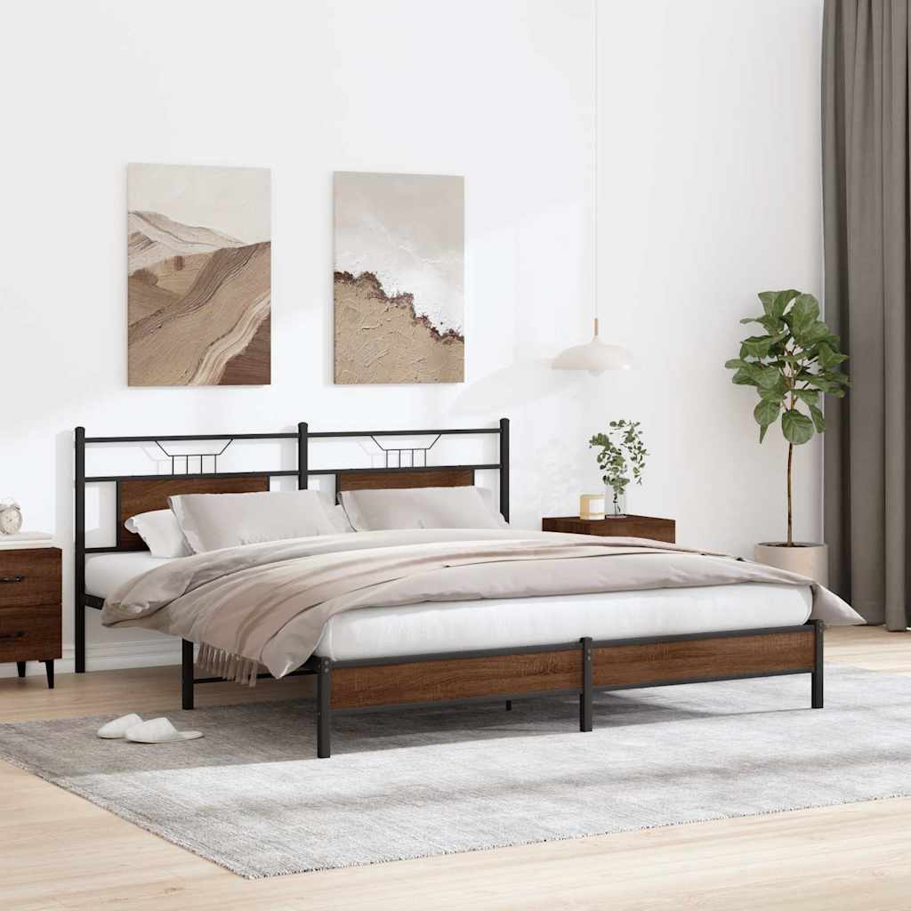 Cadre de lit sans matelas chêne marron 160x200 cm - XIOS