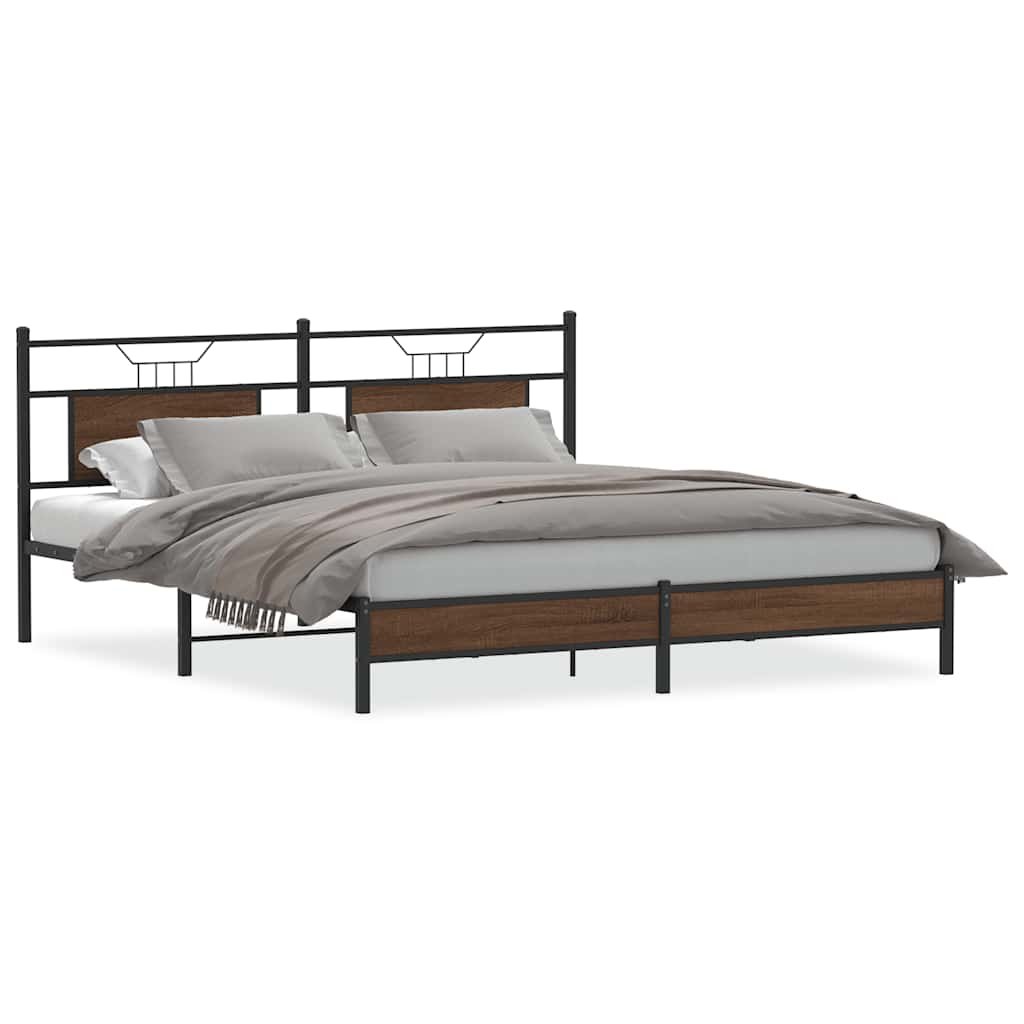 Cadre de lit sans matelas chêne marron 183x213 cm - XIOS