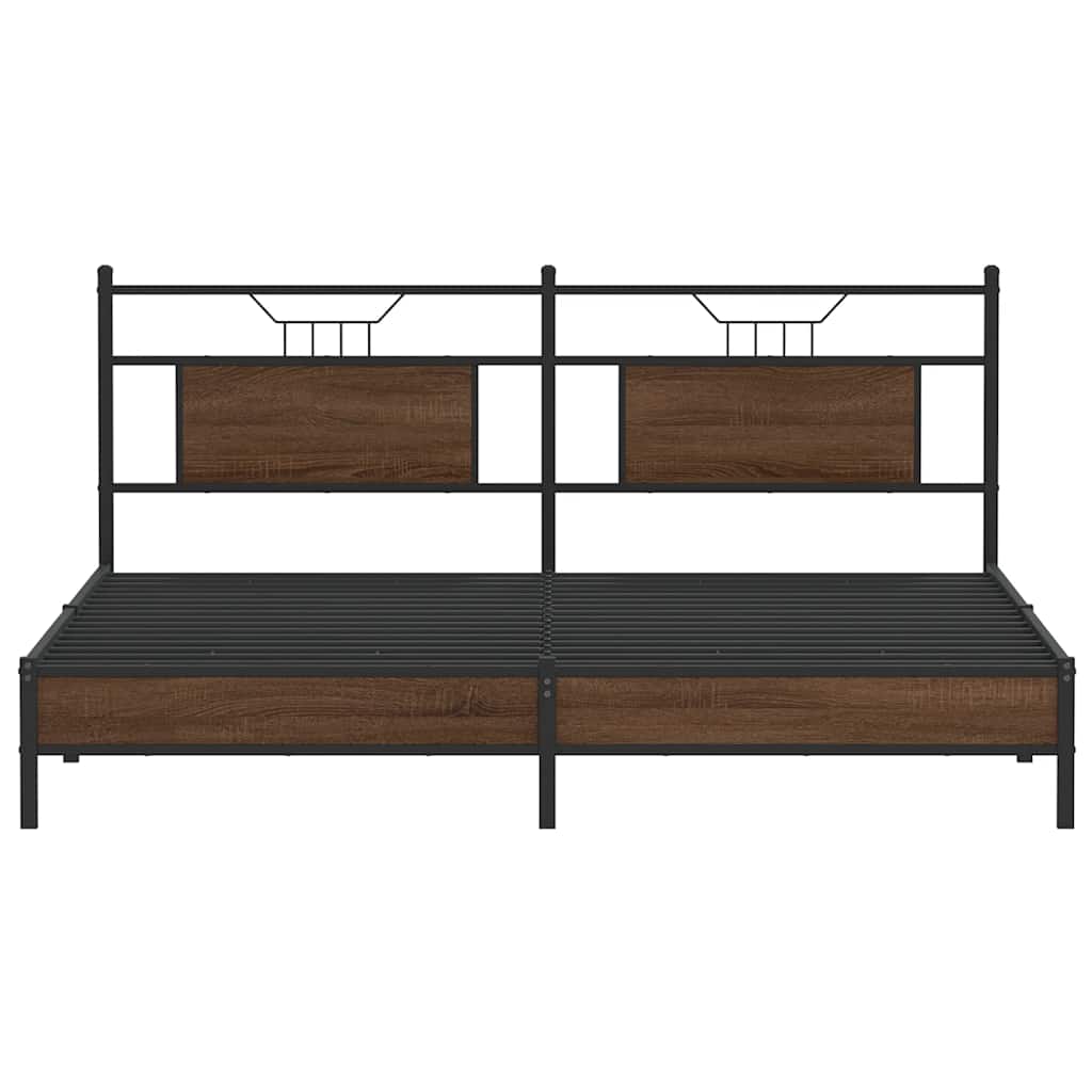 Cadre de lit sans matelas chêne marron 183x213 cm - XIOS