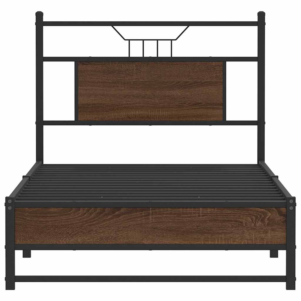 Cadre de lit sans matelas chêne marron 90x200cm bois ingénierie - XIOS