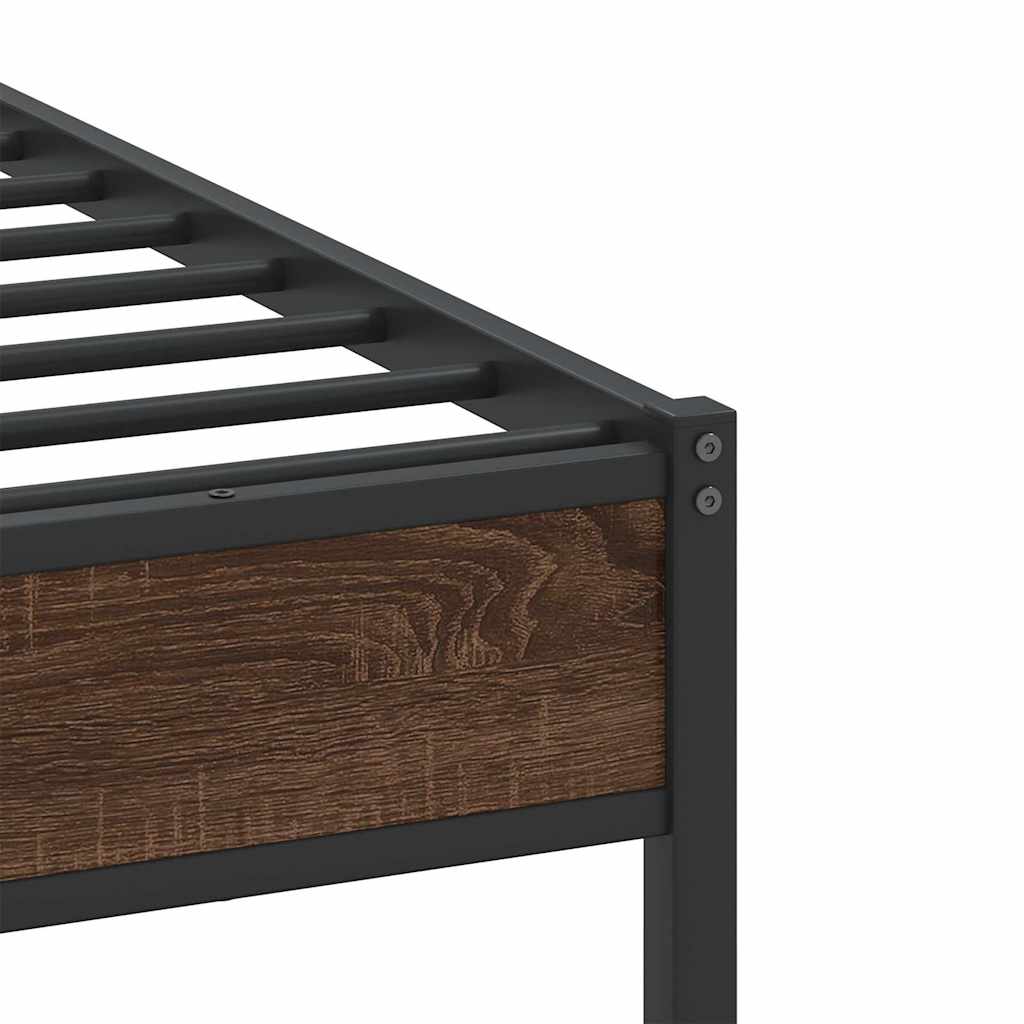 Cadre de lit sans matelas chêne marron 90x200cm bois ingénierie - XIOS
