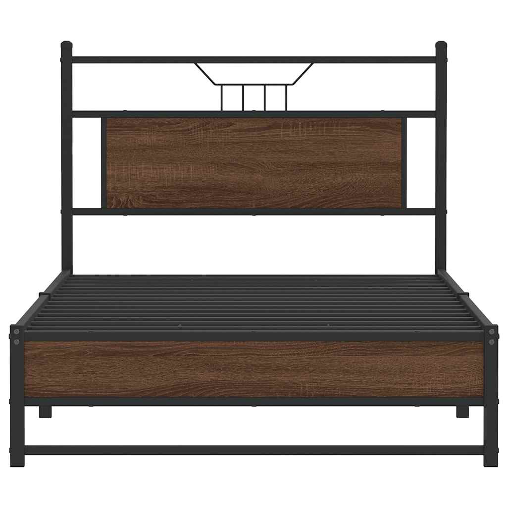 Cadre de lit sans matelas chêne marron 100x190 cm - XIOS