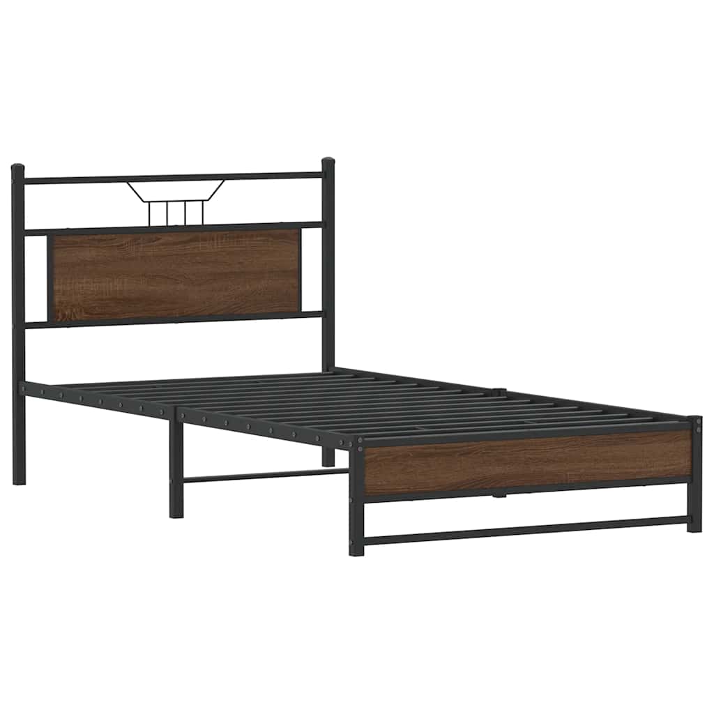 Cadre de lit sans matelas chêne marron 100x200 cm - XIOS