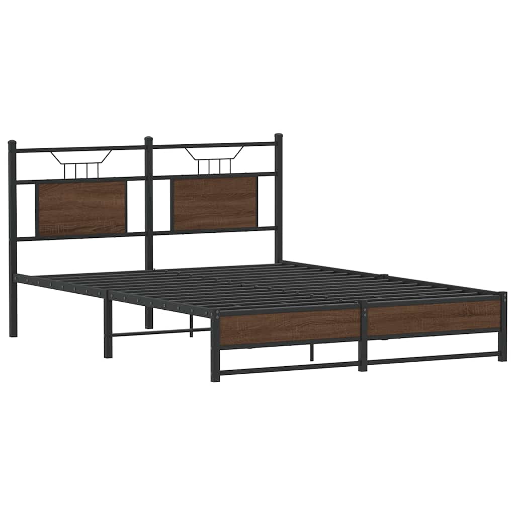 Cadre de lit sans matelas chêne marron 137x190 cm - XIOS