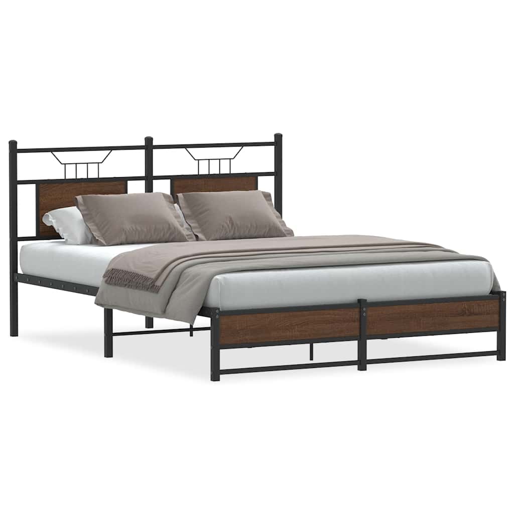 Cadre de lit sans matelas chêne marron 140x200 cm - XIOS