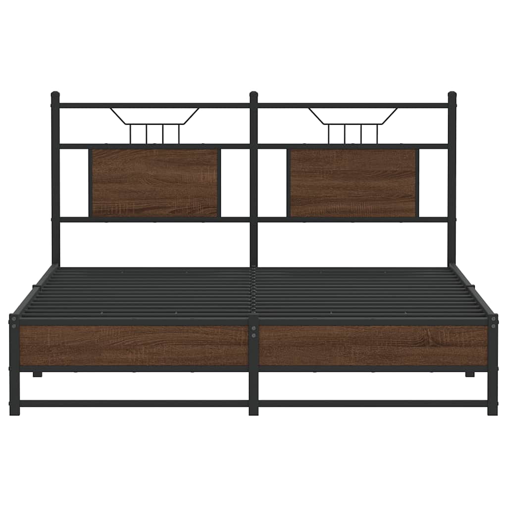Cadre de lit sans matelas chêne marron 140x200 cm - XIOS