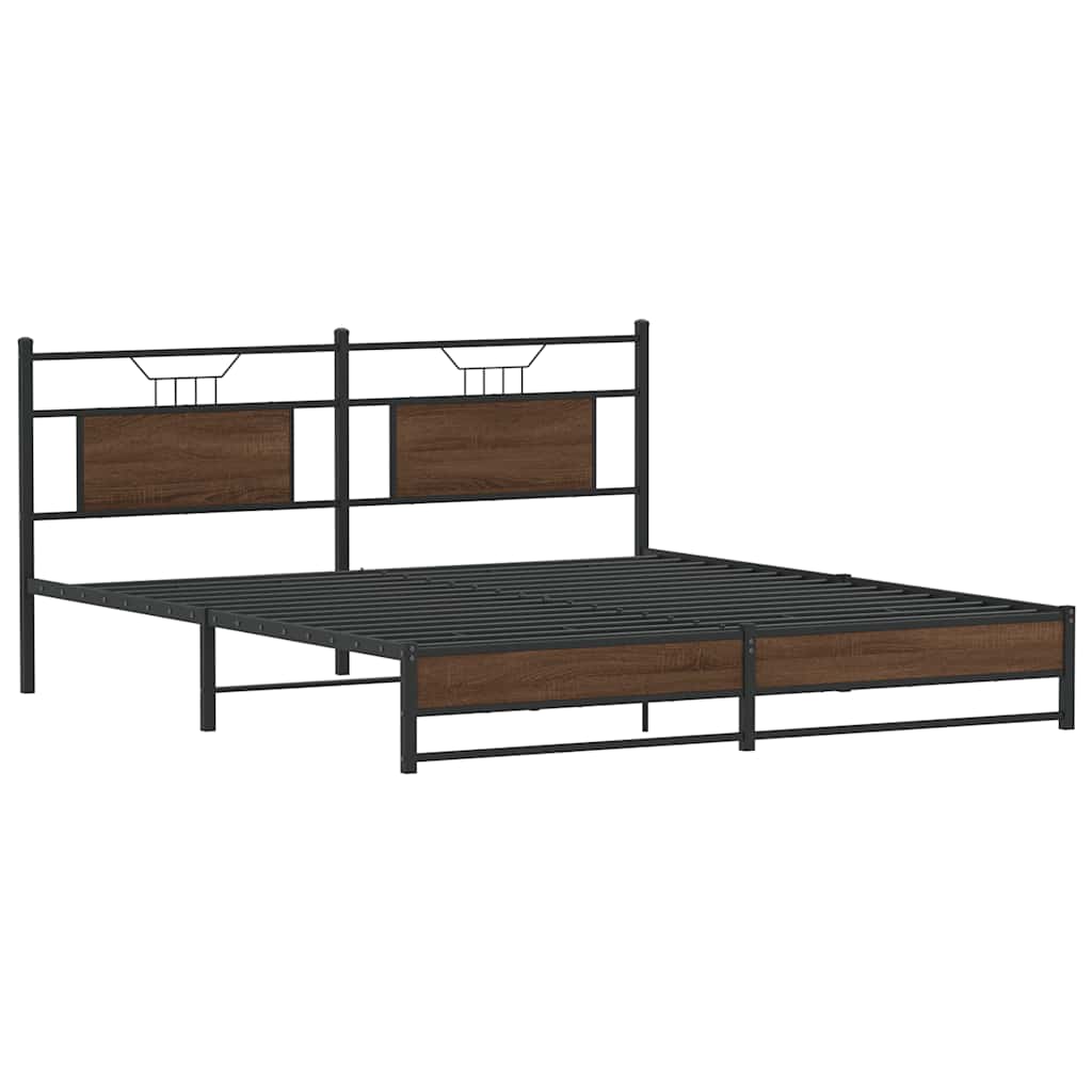 Cadre de lit sans matelas chêne marron 160x200 cm - XIOS