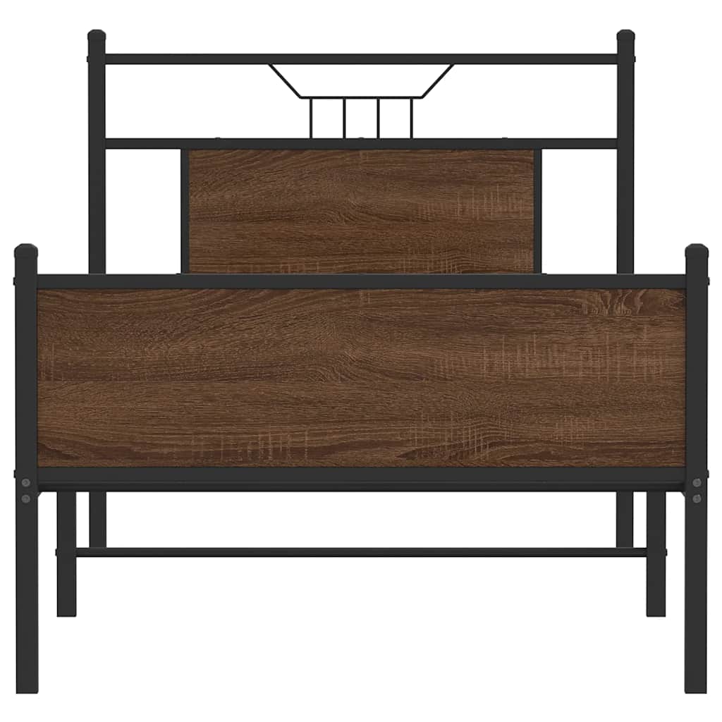 Cadre de lit sans matelas chêne marron 75x190cm bois ingénierie - XIOS