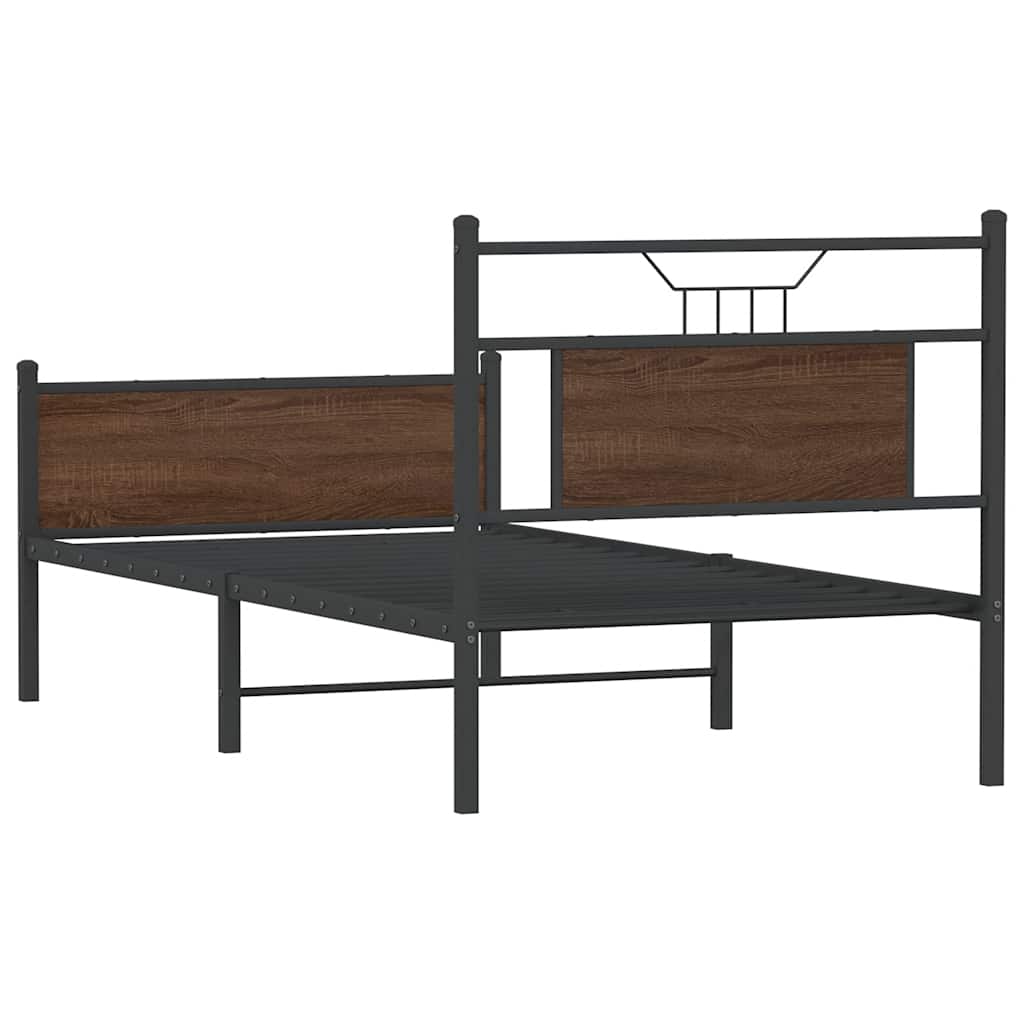 Cadre de lit sans matelas chêne marron 80x200cm bois ingénierie - XIOS