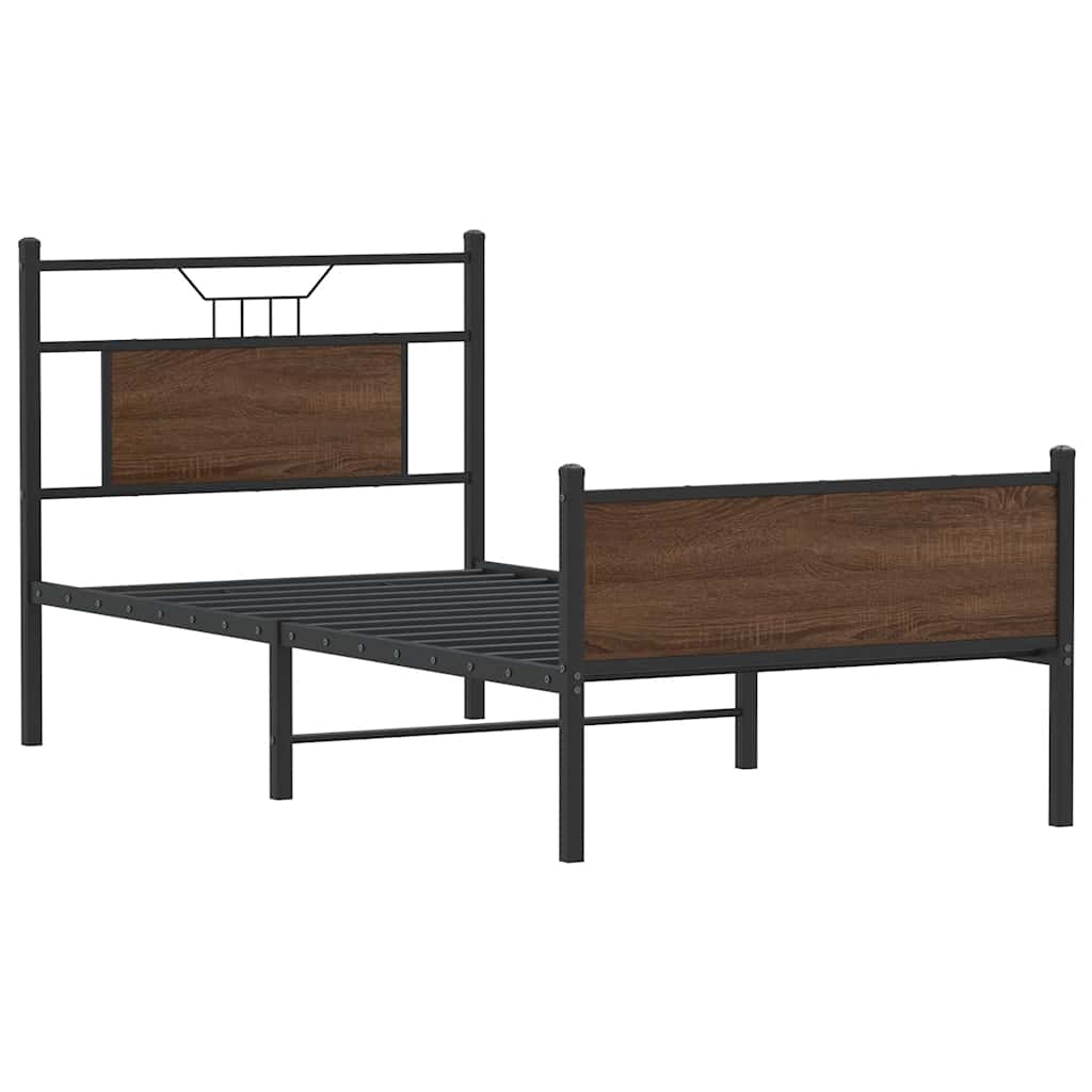 Cadre de lit sans matelas chêne marron 90x190cm bois ingénierie - XIOS