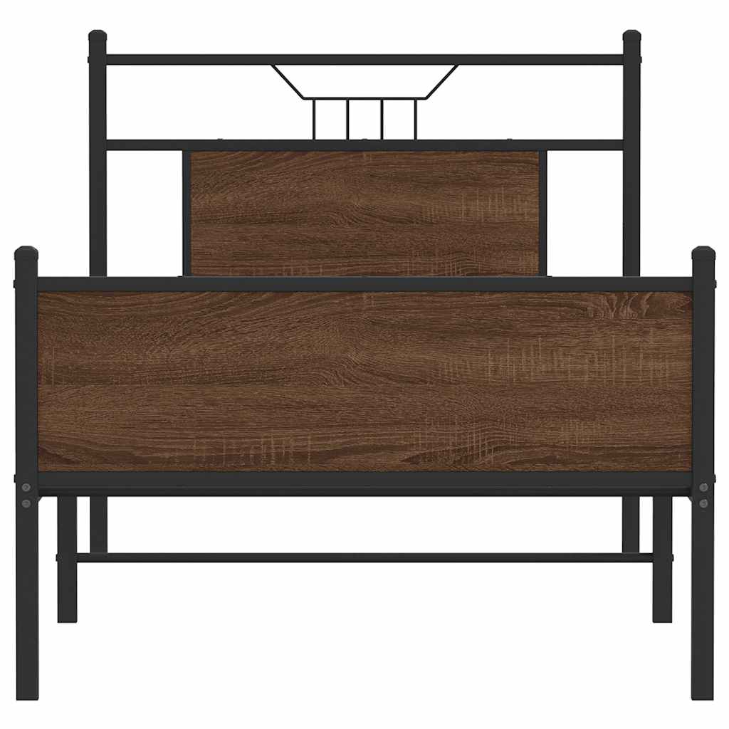 Cadre de lit sans matelas chêne marron 90x190cm bois ingénierie - XIOS