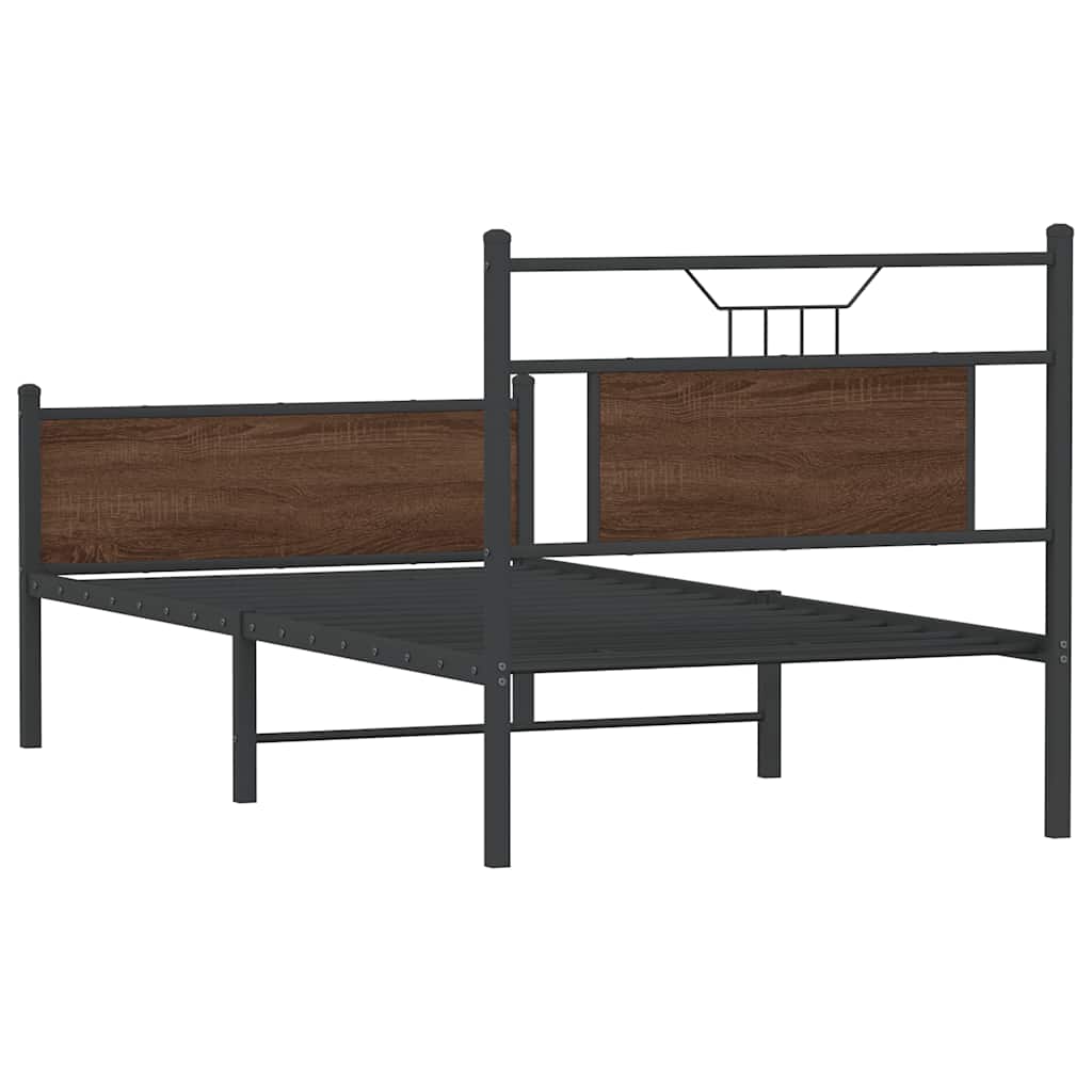 Cadre de lit sans matelas chêne marron 90x190cm bois ingénierie - XIOS