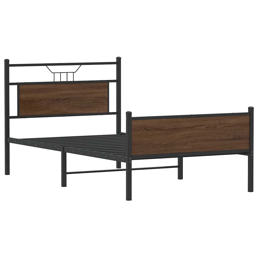 Cadre de lit sans matelas chêne marron 100x190 cm - XIOS