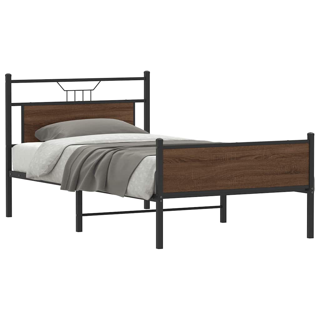 Cadre de lit sans matelas chêne marron 100x200 cm - XIOS