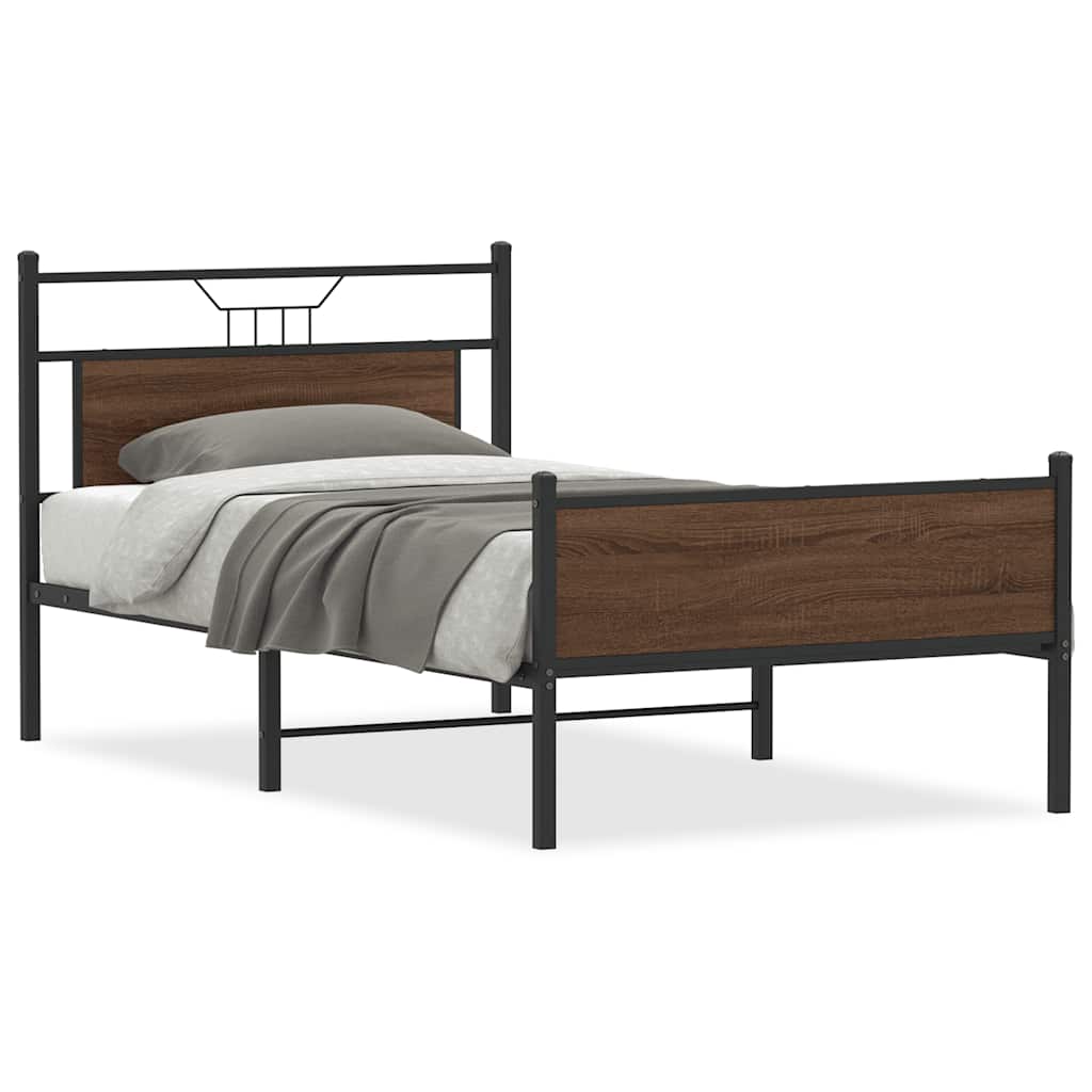Cadre de lit sans matelas chêne marron 107x203 cm - XIOS