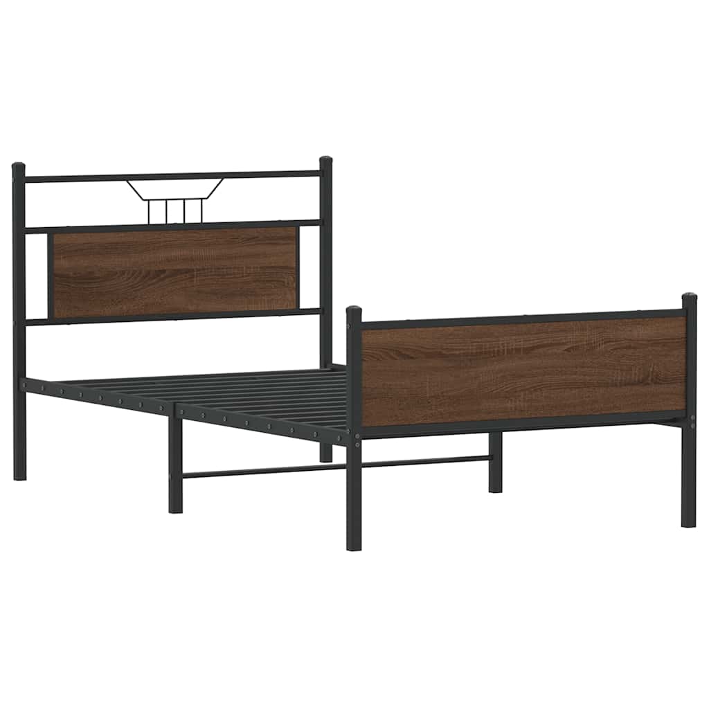 Cadre de lit sans matelas chêne marron 107x203 cm - XIOS