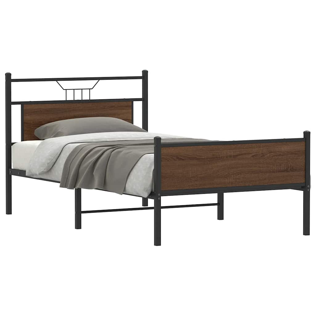 Cadre de lit sans matelas chêne marron 107x203 cm - XIOS