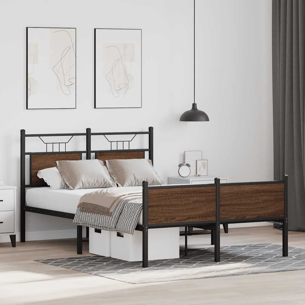 Cadre de lit sans matelas chêne marron 120x190 cm - XIOS
