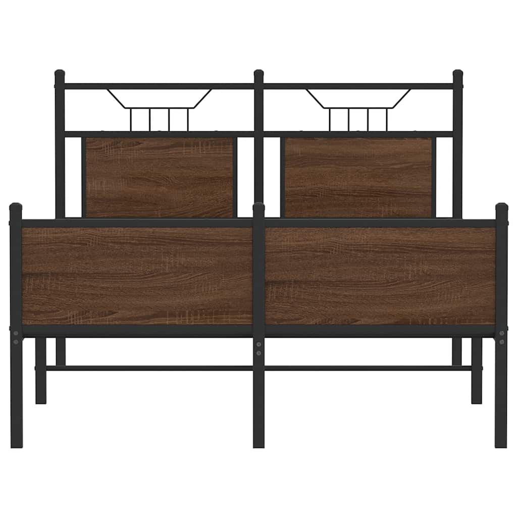 Cadre de lit sans matelas chêne marron 120x190 cm - XIOS