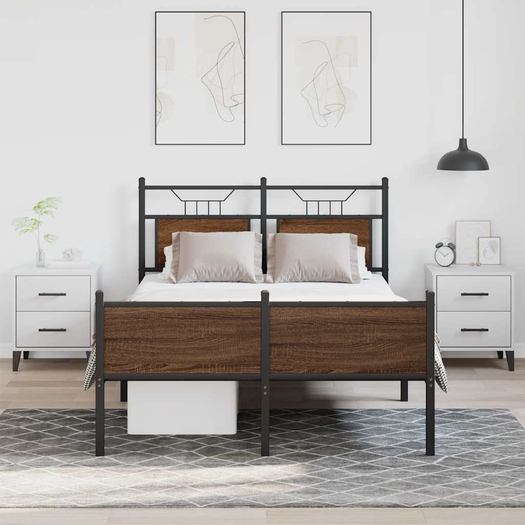 Cadre de lit sans matelas chêne marron 120x200 cm - XIOS