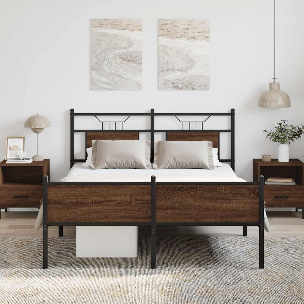 Cadre de lit sans matelas chêne marron 140x190 cm - XIOS