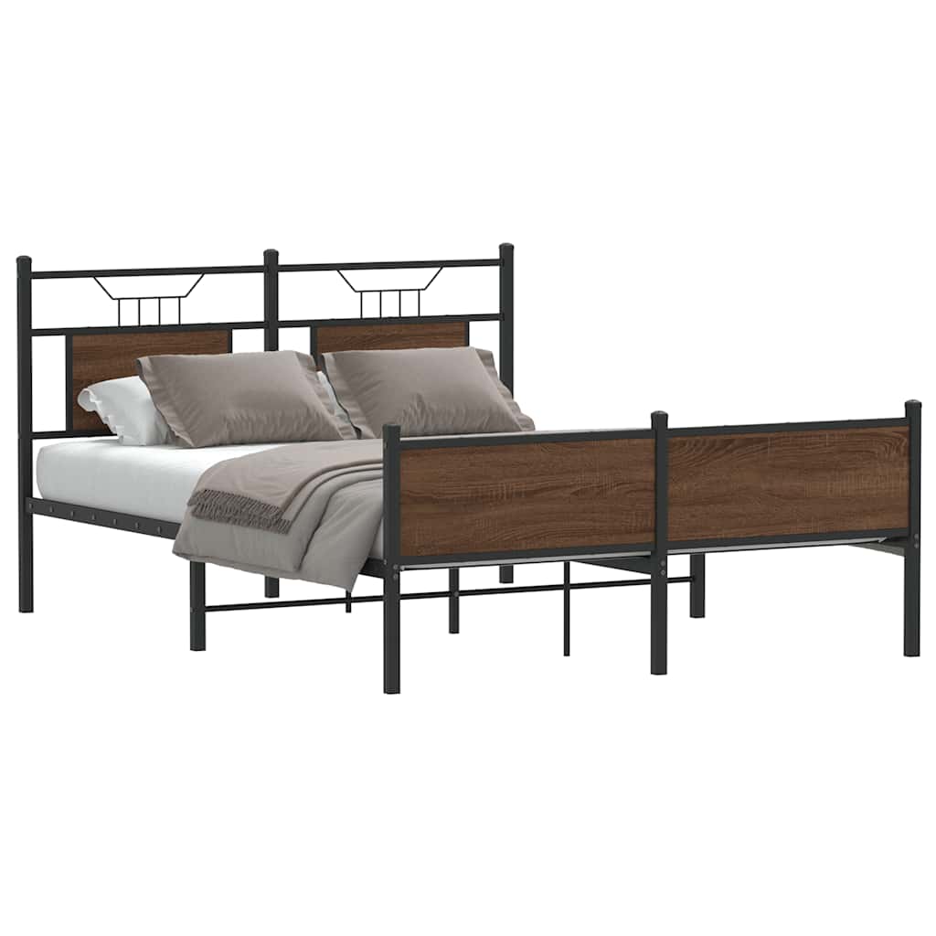 Cadre de lit sans matelas chêne marron 150x200 cm - XIOS