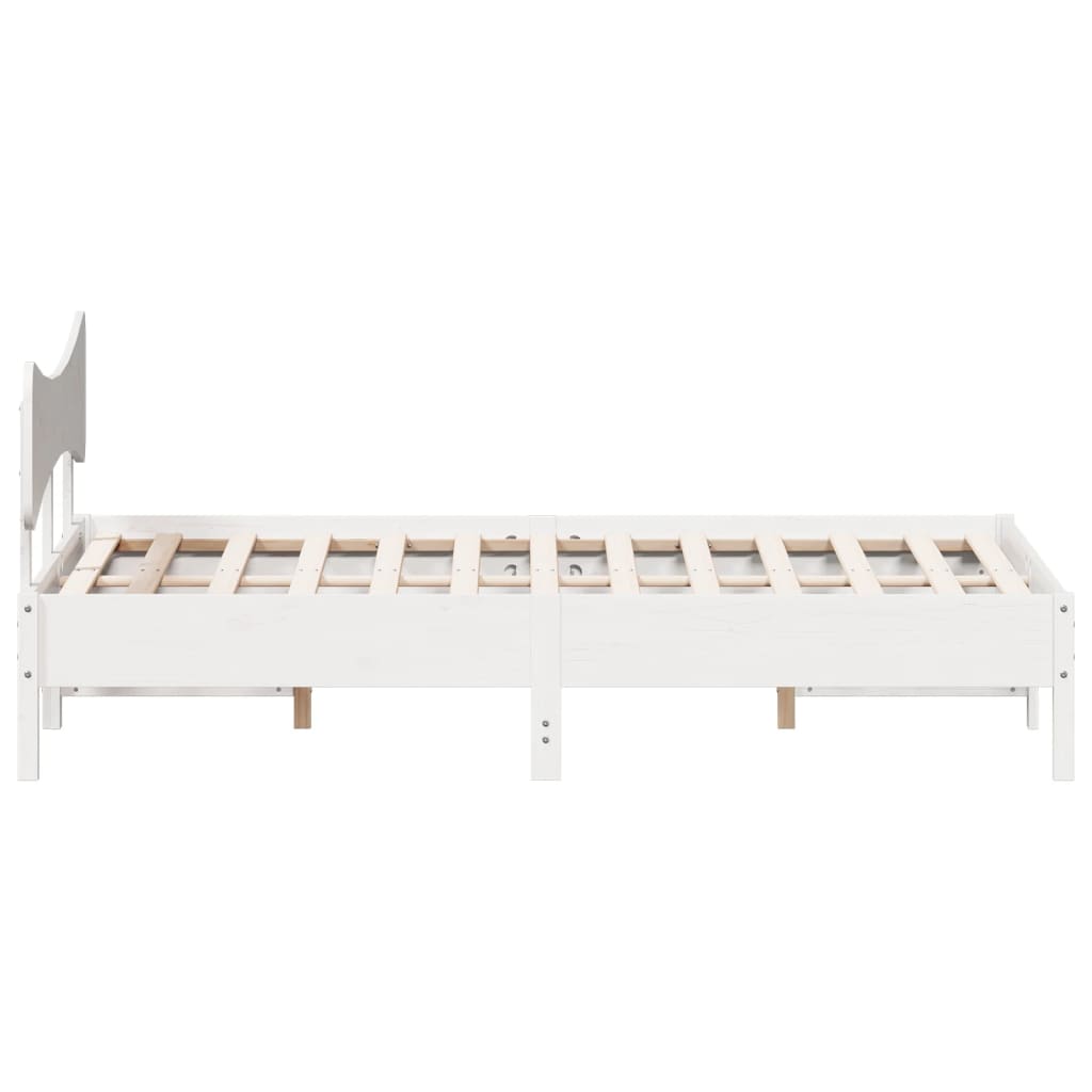 Cadre de lit sans matelas blanc 160x200 cm bois de pin massif - XIOS