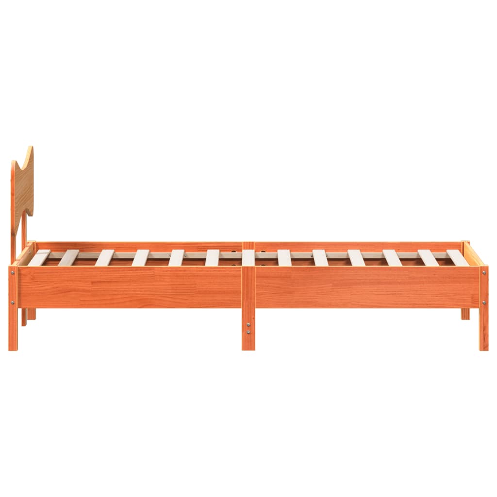 Cadre de lit sans matelas cire marron 90x200 cm bois pin massif - XIOS
