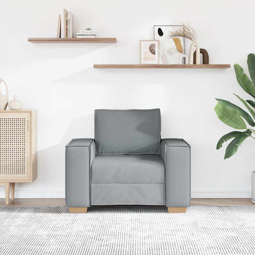 Canapé Fauteuil Gris Clair 100x78x84 cm Tissu - XIOS