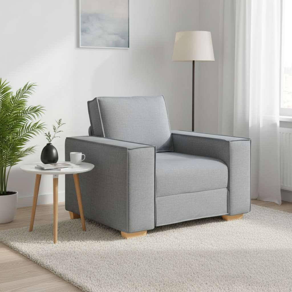 Canapé Fauteuil Gris Clair 100x78x84 cm Tissu - XIOS