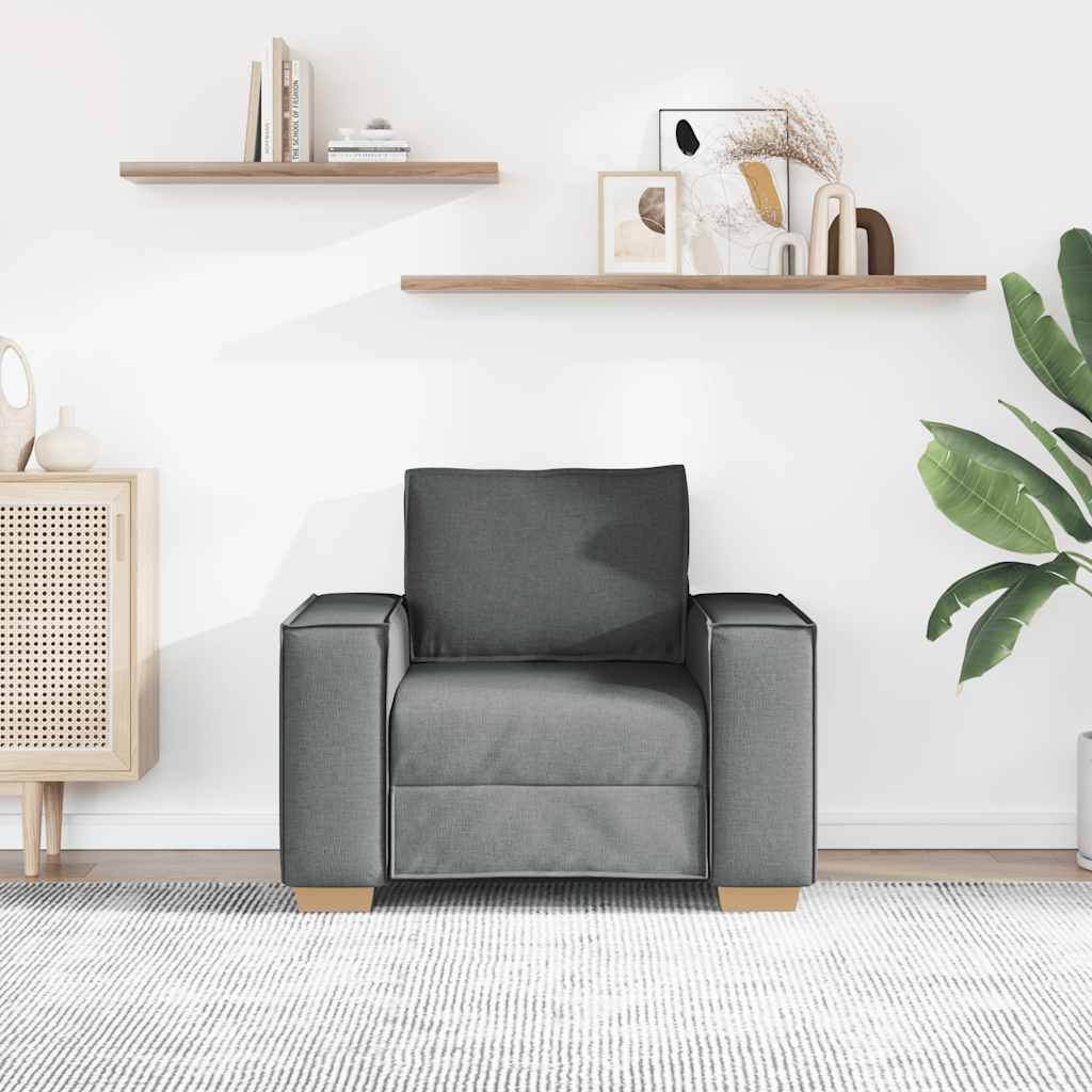 Canapé Fauteuil Gris Foncé 100x78x84 cm Tissu - XIOS