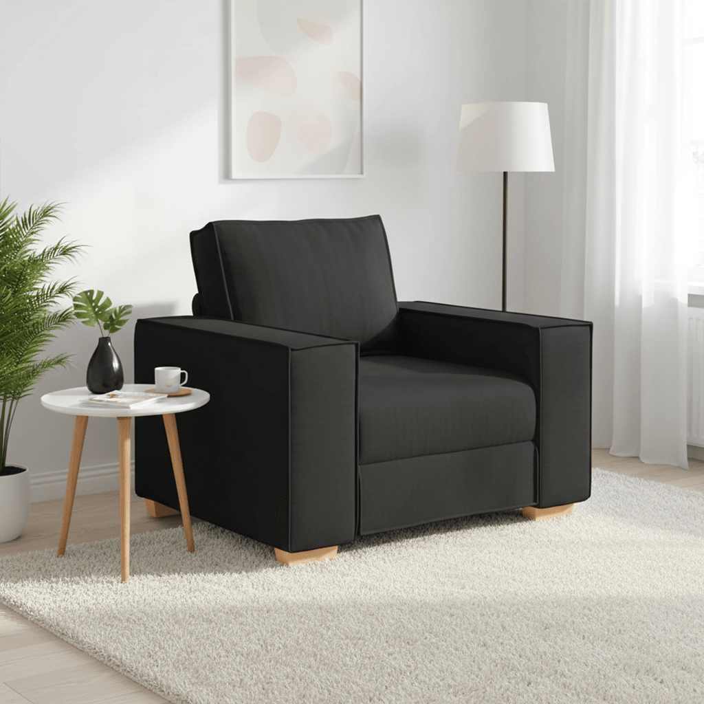 Canapé Fauteuil Noir 100x78x84 cm Tissu - XIOS