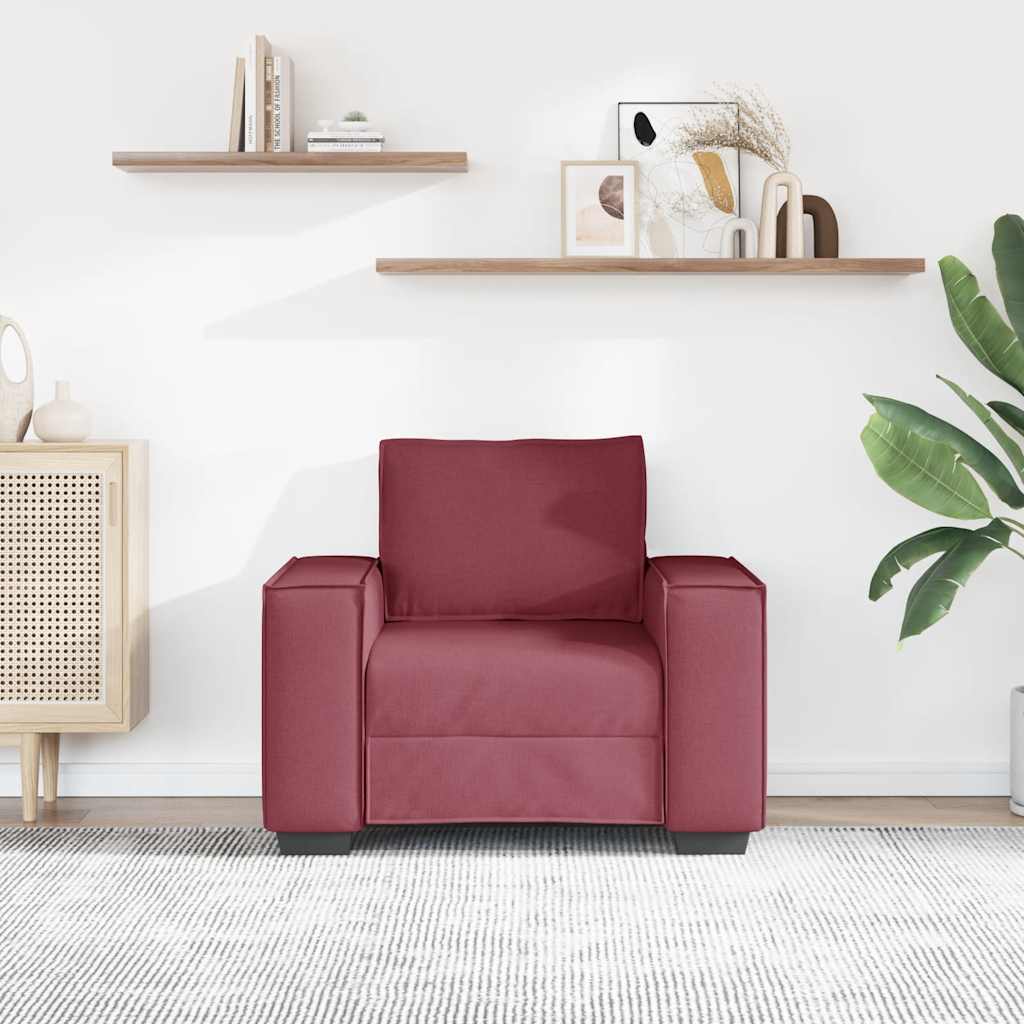 Canapé Fauteuil Rouge Vin 100x78x84 cm Tissu - XIOS