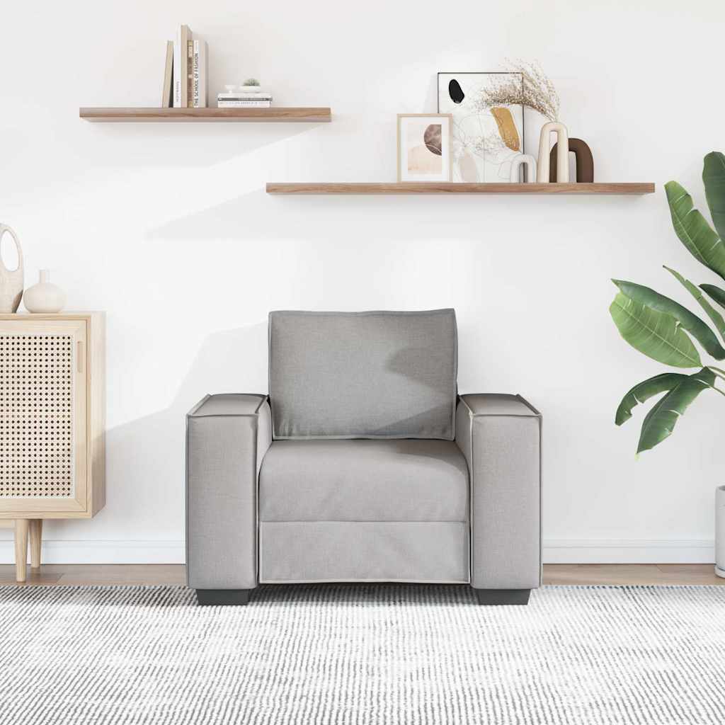 Canapé Fauteuil Gris Nuage 100x78x84 cm Tissu - XIOS