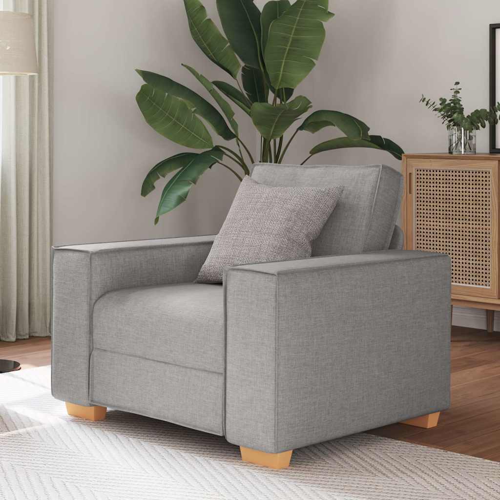 Canapé Fauteuil Gris Nuage 60 cm Tissu - XIOS