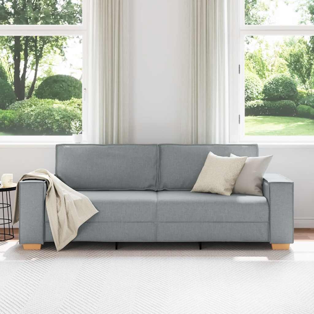 Canapé 3 places Gris clair 220x78x84 cm Tissu