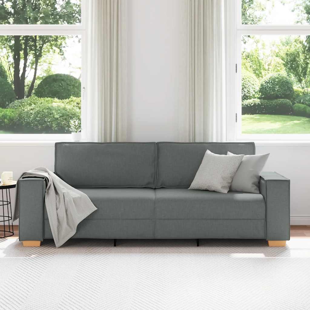 Canapé 3 places Gris foncé 220x78x84 cm Tissu