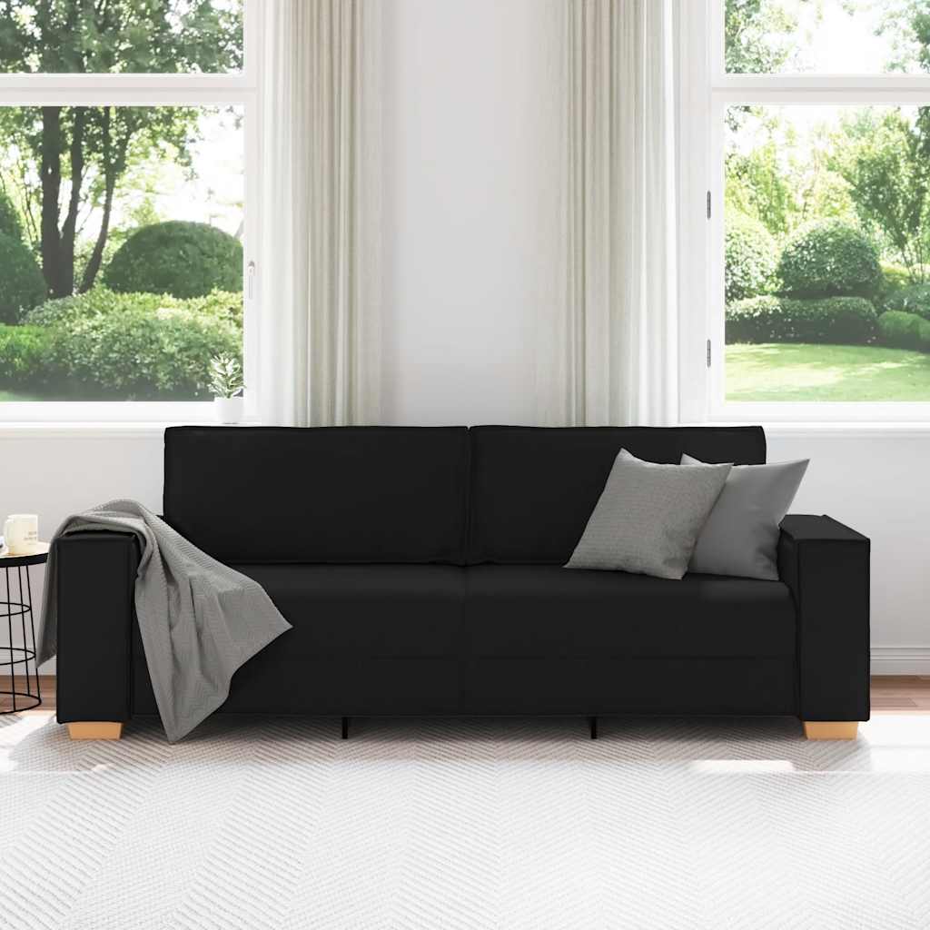 Canapé 3 places Noir 220x78x84 cm Tissu