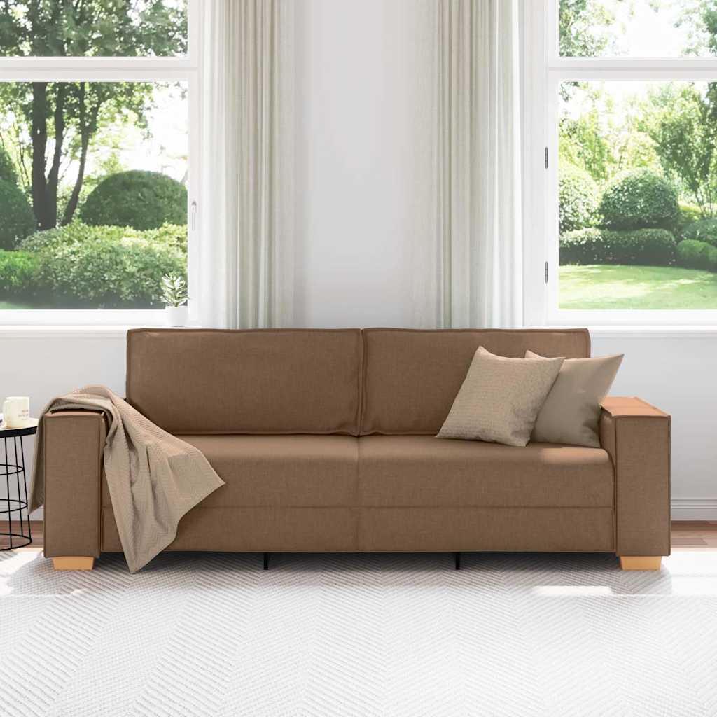 Sofa 3 places Marron 220 cm tissu - XIOS