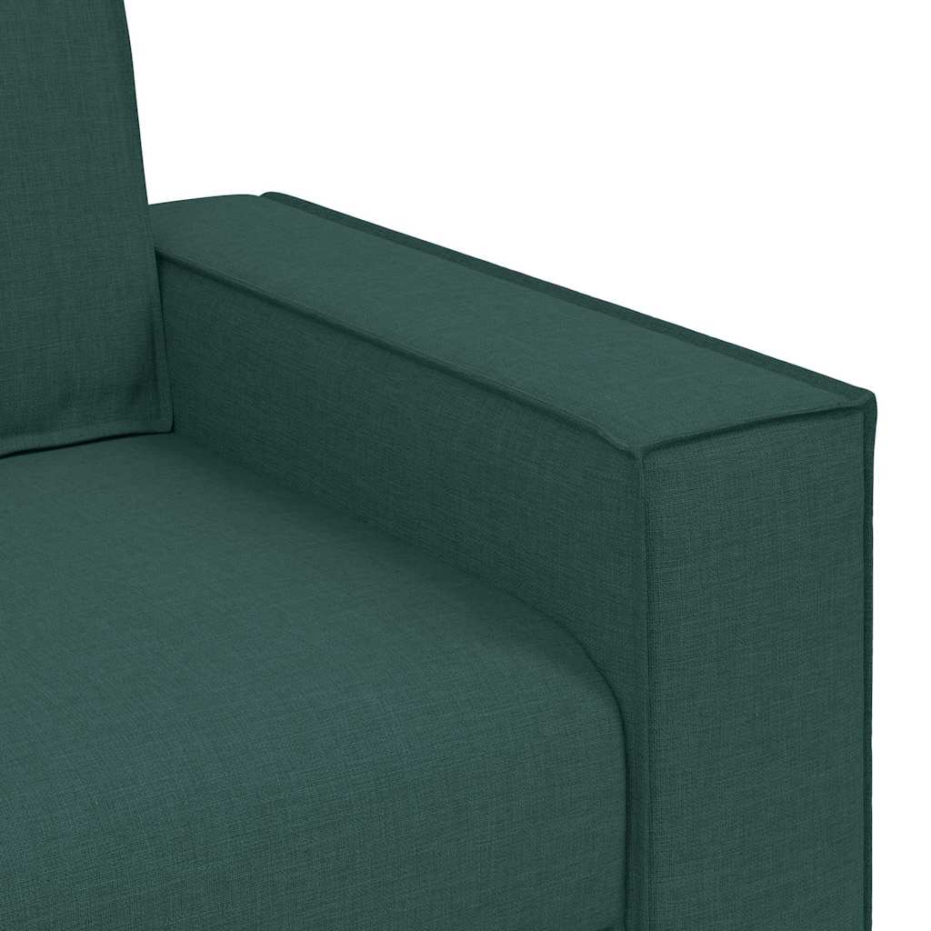 Sofa 3 places avec coussin Vert foncé 220 x 78 x 84 cm tissu - XIOS