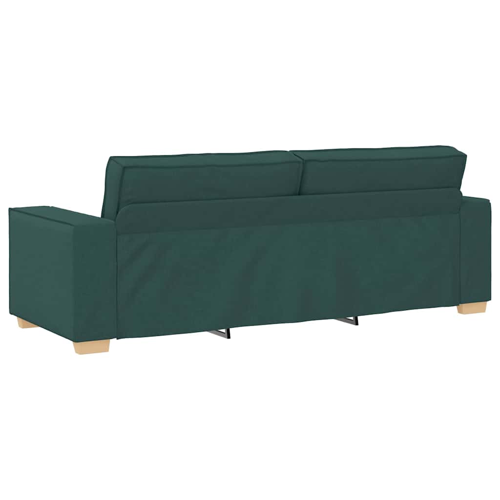 Sofa 3 places avec coussin Vert foncé 220 x 78 x 84 cm tissu - XIOS