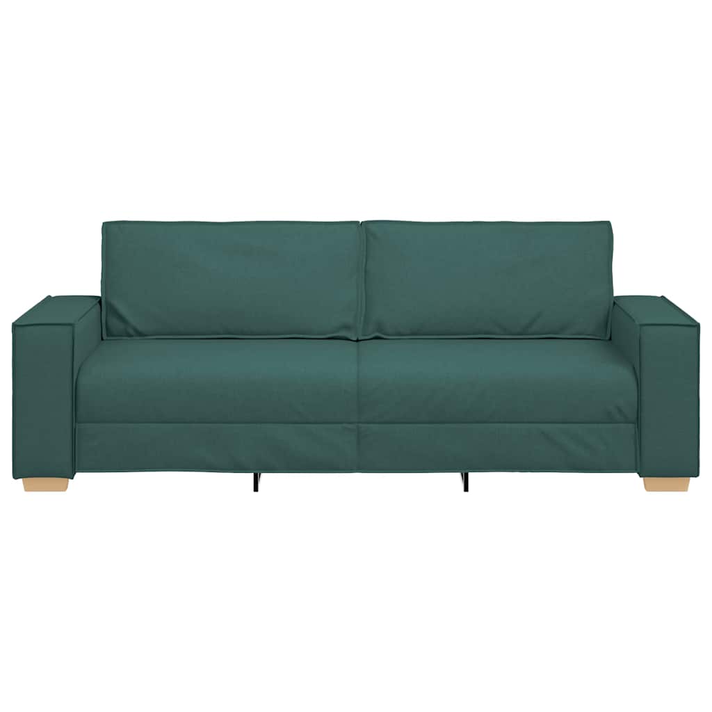 Sofa 3 places avec coussin Vert foncé 220 x 78 x 84 cm tissu - XIOS