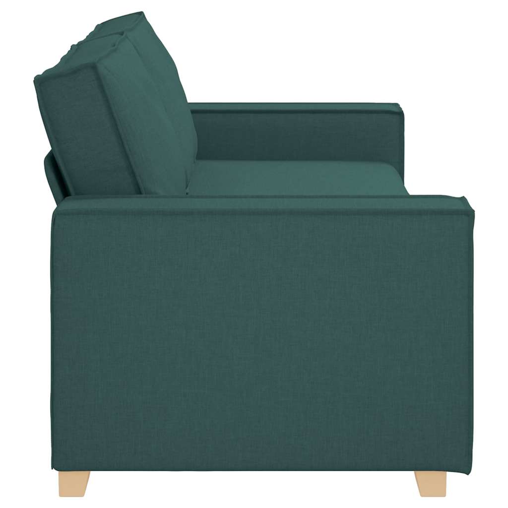 Sofa 3 places avec coussin Vert foncé 220 x 78 x 84 cm tissu - XIOS