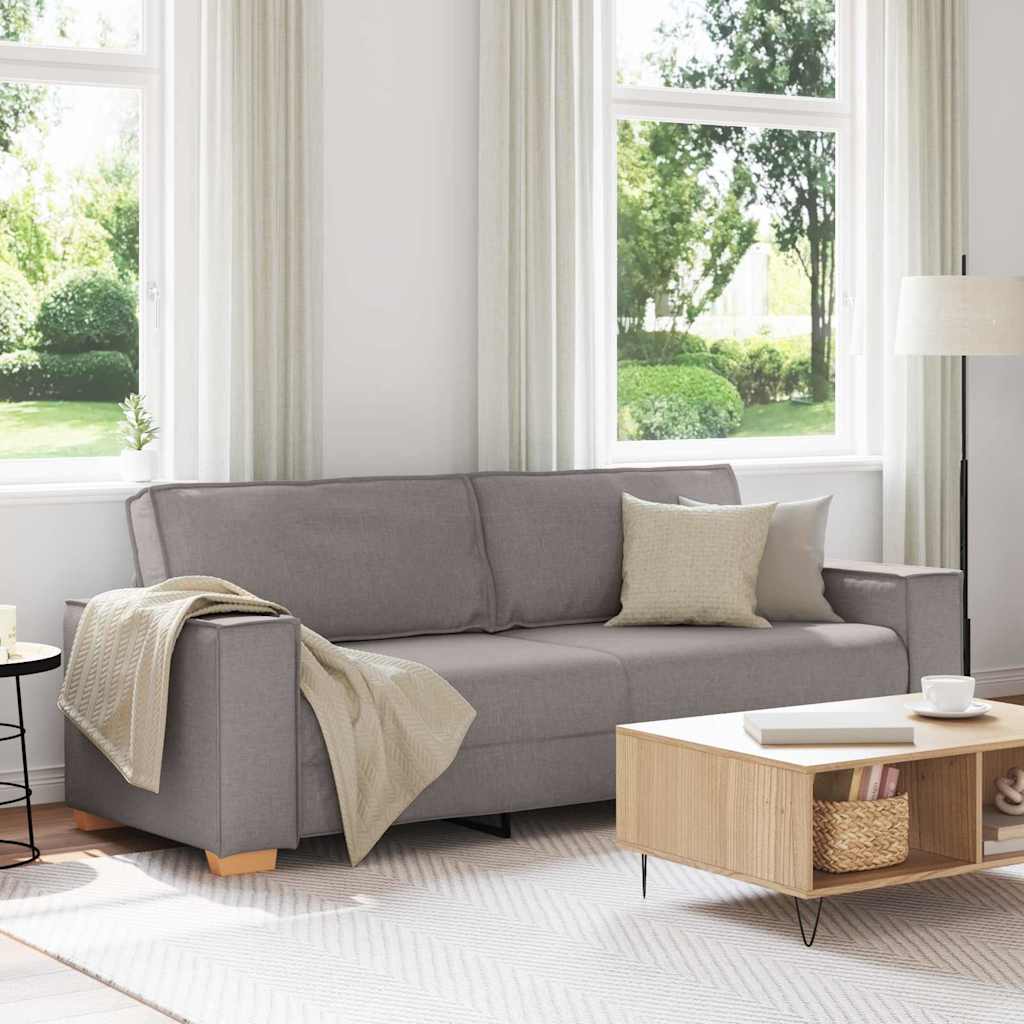 Sofa 3 places Taupe 220 cm tissu