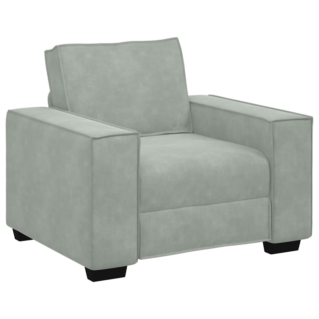 Fauteuil Gris clair 60 cm Velours - XIOS