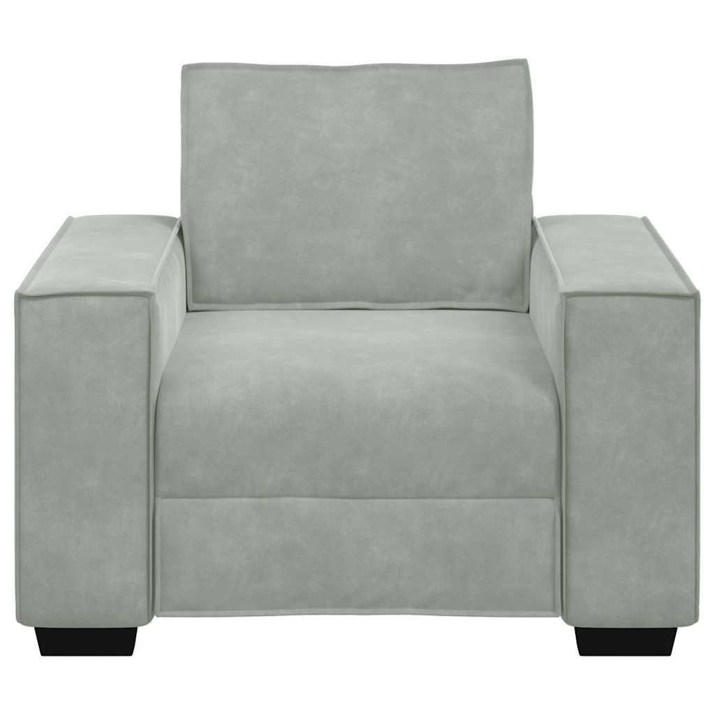 Fauteuil Gris clair 60 cm Velours - XIOS