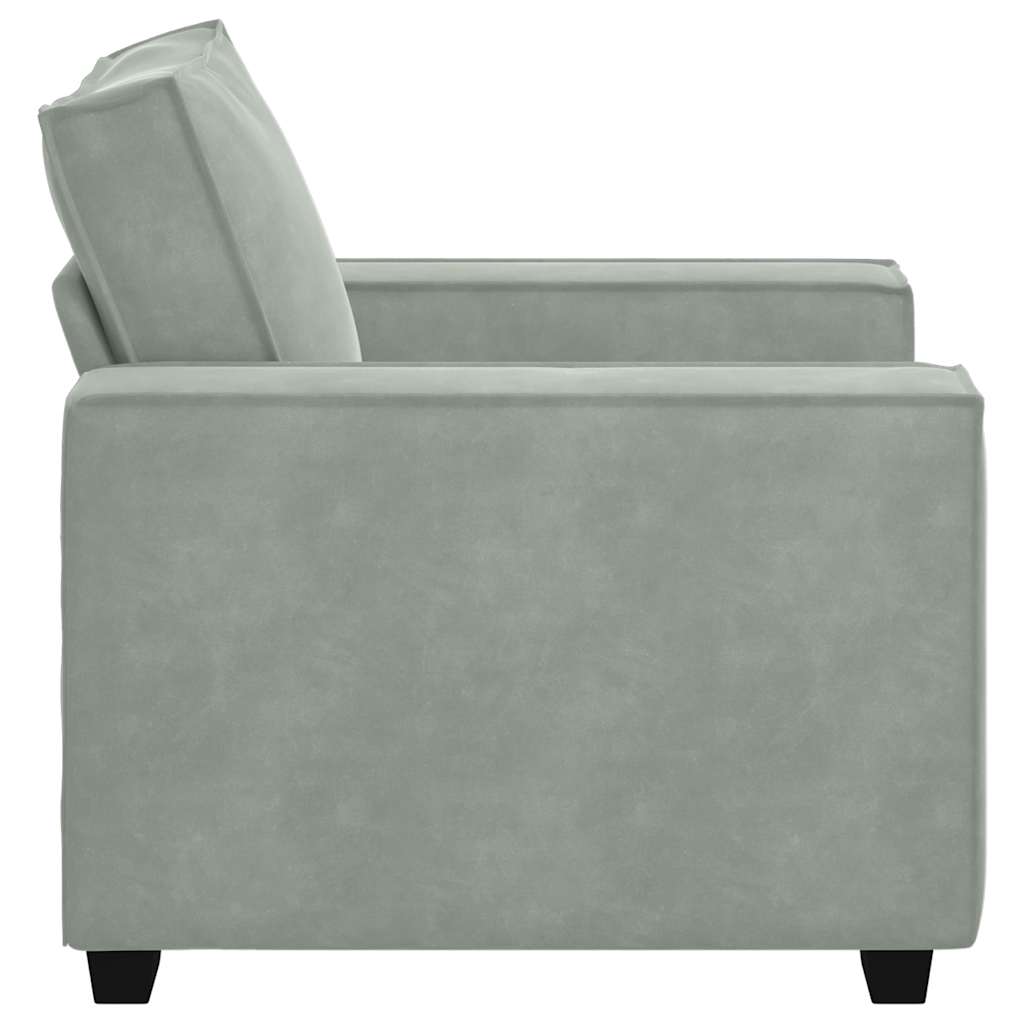 Fauteuil Gris clair 60 cm Velours - XIOS